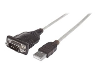 Manhattan 151801, Sølv, 0,45 m, USB A, Serial/COM/RS232/DB9, Hanstik, Hanstik