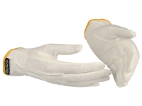Bomuldshandsker Guide 549, PVC-dupper, str. 7, pakke a 12 par