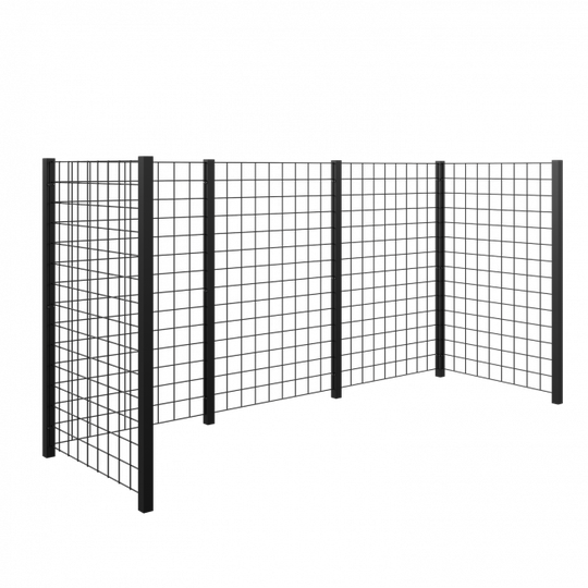 Plus Renovationsskjul - sort Stålespalier - 288×99×140 cm - 16659-15