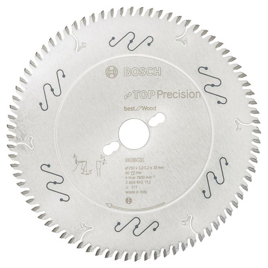 Bosch Rundsavsklinge Top Precw 250x3,2x30mm 80t - 2608642113
