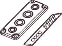 FIBOX Flange med blanketter EK, polycarbonat str.2 for 280mm kasseside med skruer 2 x M20/32 + 2 x M25/40