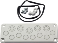 FIBOX Flange med blanketter EK, polycarbonat str.2 for 280mm kasseside med skruer 8 x M20 + 5 x M16/25