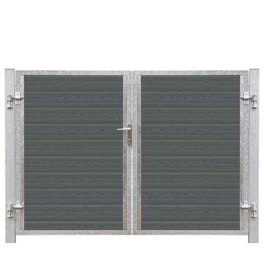 Plus Artura Dobbeltlåge HI 197×135 cm + 16 cm galvaniserede stålstolper - 17592-1