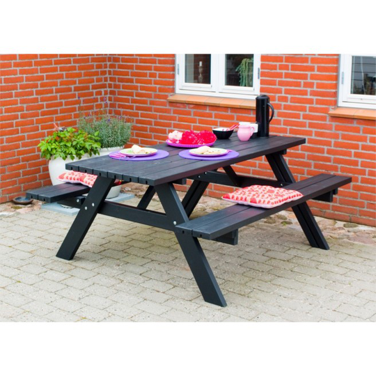 Plus Bord/bænkesæt - sort - 42mm - Længde 177cm