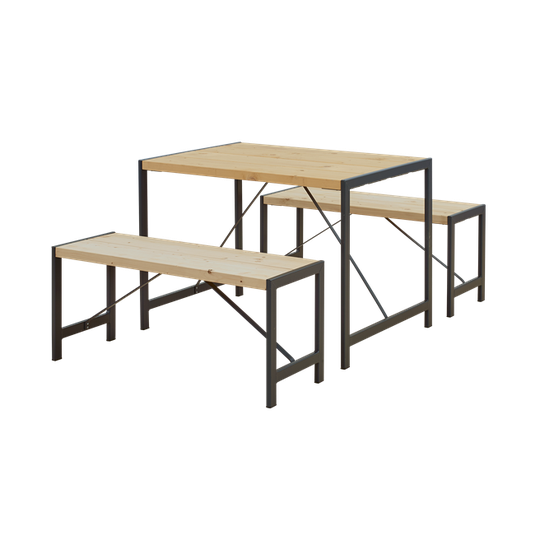 Plus Funkis møbelsæt 1 bord + 2 bænke - 196300-1