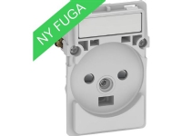 LAURITZ KNUDSEN FUGA® stikkontakt 2-pol + DK jord med LED 1,5 modul, uden afdækning.