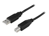 DELTACO USB-205S - USB-kabel - USB (han) til USB Type B (han) - USB 2.0 - 50 cm - formet - sort