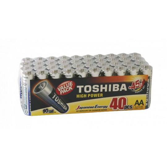 Toshiba Alkaline AA Batterier - 40 Pak