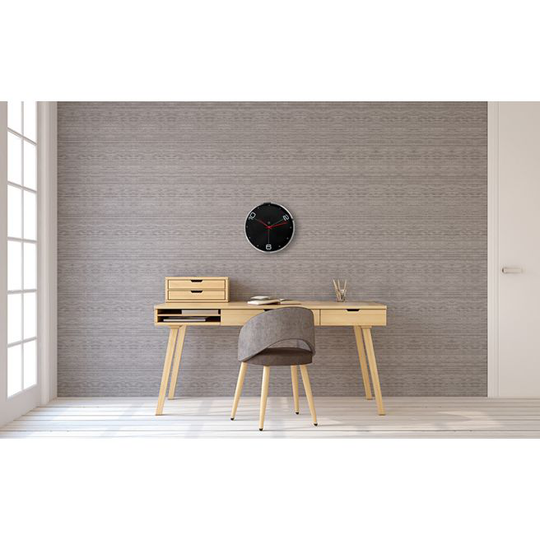 Sompex Vægur Miami Sort-Silver-Hvid
