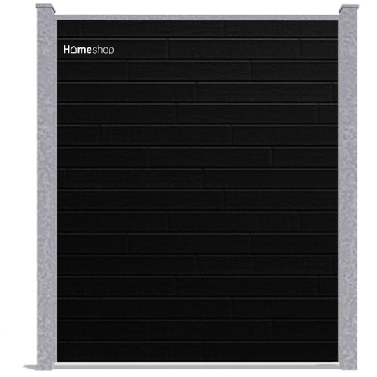 Wimex Aalborg Royal Fibercement Hegn - CarbonBlack Startsæt H 180 cm B 197 cm
