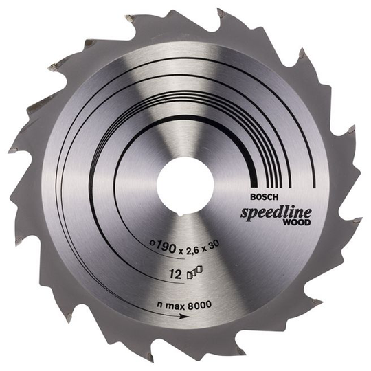 Bosch Rundsavsklinge.speedline Wood 190x30mm 12t - 2608640800