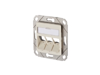 BTR E-DAT modul 3x8(8) UPk w/o modules - Planforsænket stikdåse - ren hvid, RAL 9010 - 3 porte