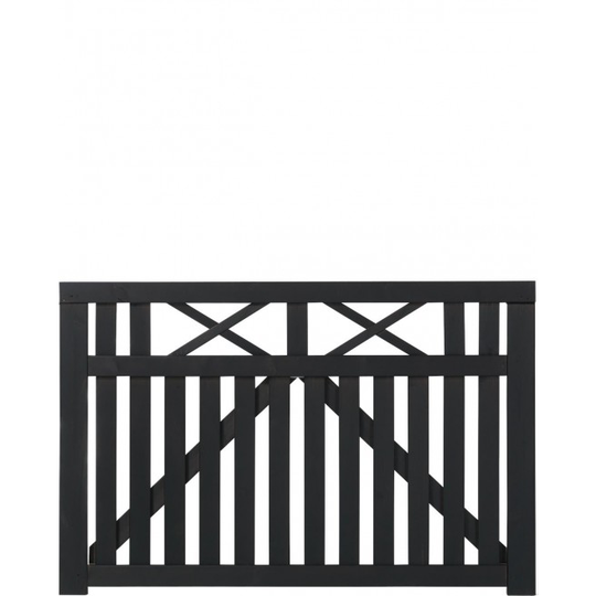 Plus Vinesse Bred havelåge 150x98 cm grundmalet sort 13413-15