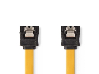 Nedis - SATA-kabel - Serial ATA 150/300/600 - SATA (hun) låsende til SATA (hun) låsende - 50 cm - flad - gul