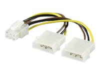 MicroConnect - Strømforsyningsadapter - 4-PIN intern strøm (han) til 6 pin PCIe-strøm (hun)