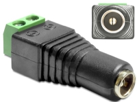 Delock Adapter DC 2.1 x 5.5 mm female > Terminal Block - Strømforsyningsadapter - 2 pins terminalblok (hun) til DC-stik 2,1 mm (hun)