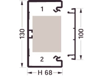 HAGER BR70130 installationskanalbund i plast 68x130mm RAL 7035 - (2 meter)