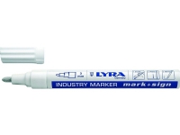 Lyra industrimarker 3mm hvid - m/hurtigttørrende maling og indvendig kugle
