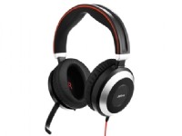 Jabra Evolve 80 MS stereo - Headset - fuld størrelse - kabling - aktiv støjfjerning - 3,5 mm jackstik - Certified for Skype for Business