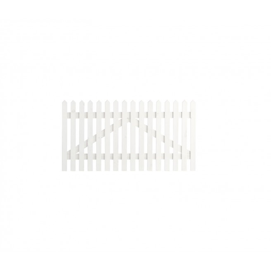 Plus Skagen Lux stakit Bred havelåge 150x80 cm grundmalet hvid 13643-13