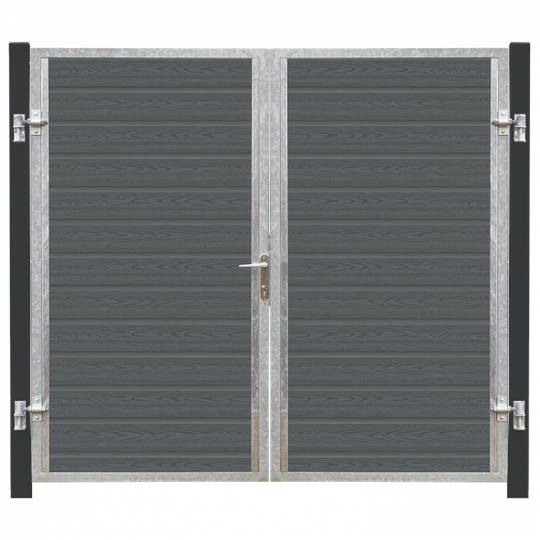 Plus Artura Dobbeltlåge VI 197×175 cm + 16 cm gråsorte stolper - 17595-21