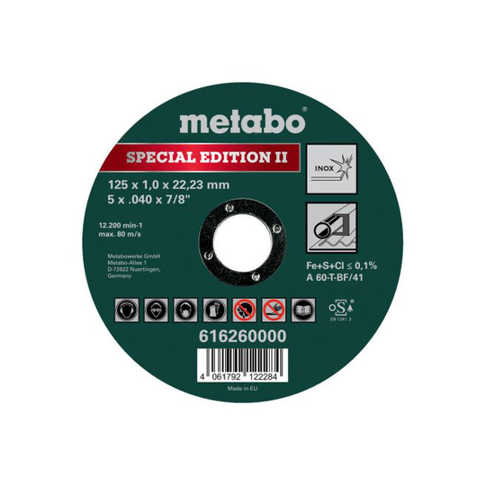 Metabo 4061792122284 - 616260000 Kvalitetsklasse A 60-T Limited Edition-Special Edition Inox