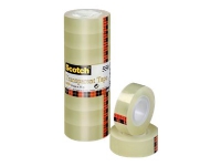 Tape Scotch kontortape 550 transparent 19 mm x 33m - (33 meter pr. rulle x 8 ruller)