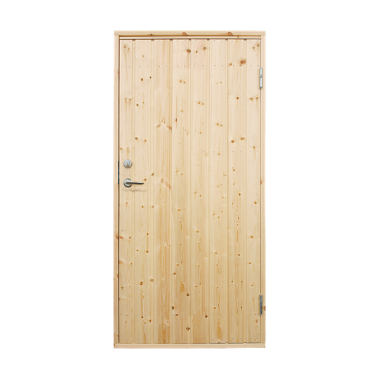Plus udhusdør standard, panel, inkl. karm, Højre