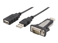 DELTACO UC-232C9 - Seriel adapter - USB 2.0 - RS-232 - sort