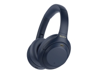 Sony WH-1000XM4 - Hovedtelefoner med mik. - fuld størrelse - Bluetooth - trådløs, kabling - NFC - aktiv støjfjerning - 3,5 mm jackstik - midnatsblå