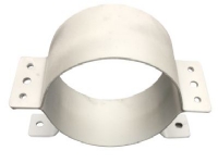 halsjern ø200x100x3mm - stål, varmegalv. m/flange, bund m/fod, uden bolt og møtrik