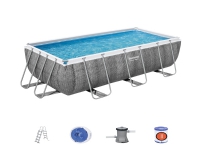 Bestway Power Steel 56722-3, 8124 L, Indrammet pool, Barn & voksen, Stige, Grå, 62,6 kg