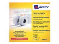 Prisetiket Avery PLR1226 hvid 26x12 mm aftagelige - (15.000 etiketter)
