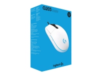 Logitech Gaming Mouse G203 LIGHTSYNC - Mus - optisk - 6 knapper - kabling - USB - hvid