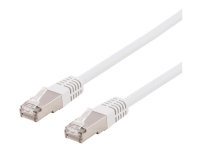 DELTACO SFTP-615VH - Patchkabel - RJ-45 (han) til RJ-45 (han) - 15 m - SFTP - CAT 6 - halogenfri, formet - hvid