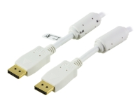 DELTACO - DisplayPort kabel - DisplayPort (han) til DisplayPort (han) - 1 m - hvid