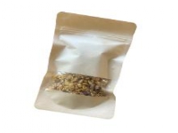 Doypack pose med vindue 250 ml 110x70x185mm brun kraft med PET,1000 stk/krt
