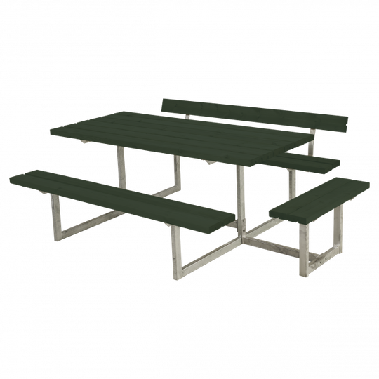 Plus Basic Bord/Bænkesæt m/1 ryglæn og 1 påbygning - 219 cm - Grøn - 185816-11