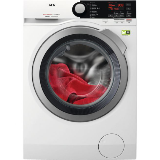 AEG L8FBG864E vaskemaskine Fritstående Front-læsning Hvid 8 kg 1600 rpm A+++-50%