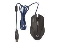 Nedis Gaming Xyaqul - Mus - ergonomisk - højrehåndet - optisk - 6 knapper - kabling - USB - sort