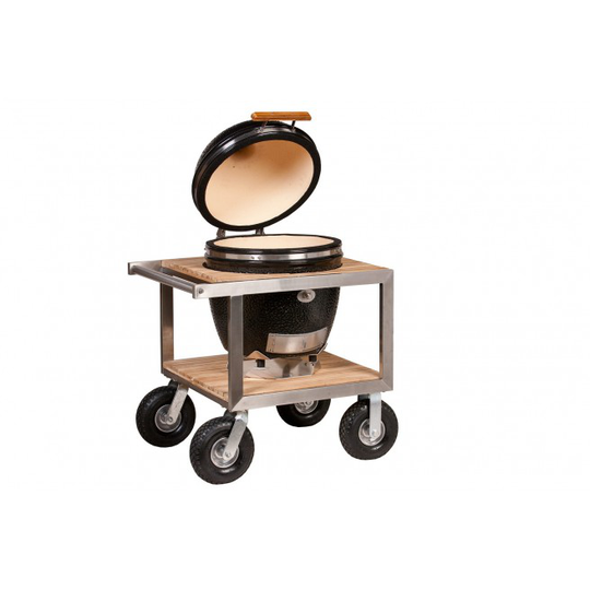 Monolith Kamado Vogn/Buggy til CLASSIC/LARGE(Rustfri stål & Teak)