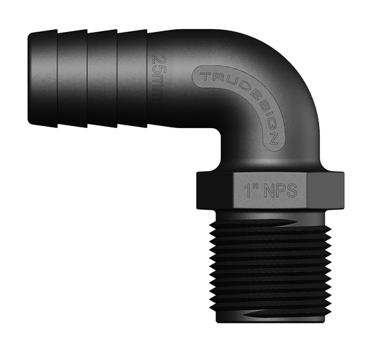 Tru-design Slangekobling 1 25mm 90gr Sort Komposit