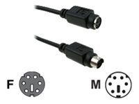ICIDU - Forlængerkabel tastatur / mus - PS/2 (han) til PS/2 (hun) - 1.8 m - sort