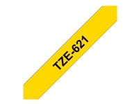 Brother TZe-621 - Sort på gul - Rulle (0,9 cm x 8 m) 1 kassette(r) lamineret bånd - for Brother PT-D210, D600, H110, H200 P-Touch PT-1005, 1880 P-T