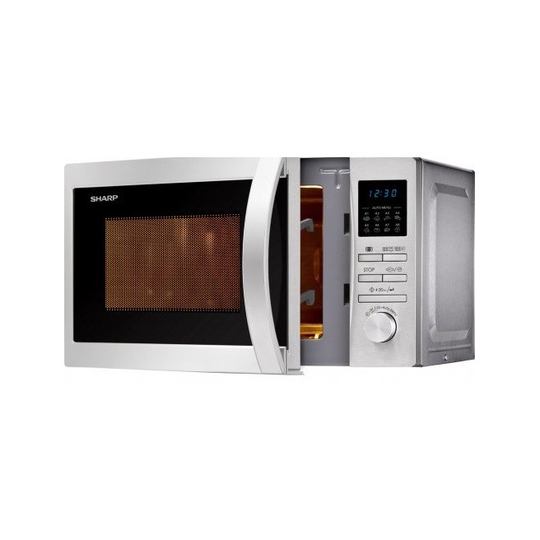 Sharp Mikroovn R822 m/grill/varmluft - Rustfri Stål