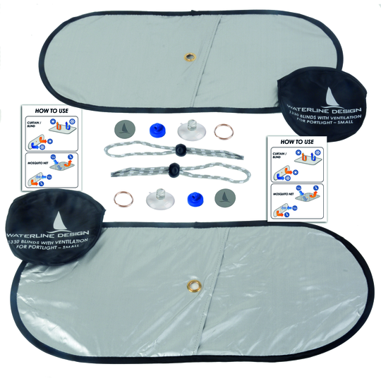 Solskydd med ventialtion för portlights – liten (2-pack) waterline design