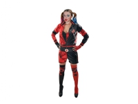 Klassisk Harley Quinn-kostume (Jakke, korset, shorts, bælte, handsker og sokker) - Small