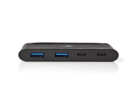 Nedis TCARF250BK - Hub - 1 x USB 3.1 Gen 2 + 2 x USB 3.1 + 1 x USB 3.1 Gen 2 (power delivery) - desktop
