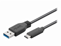 goobay - USB-kabel - USB Type A (han) til USB-C (han) - USB 3.1 - 50 cm - omvendelig A-stikforbindelse - sort