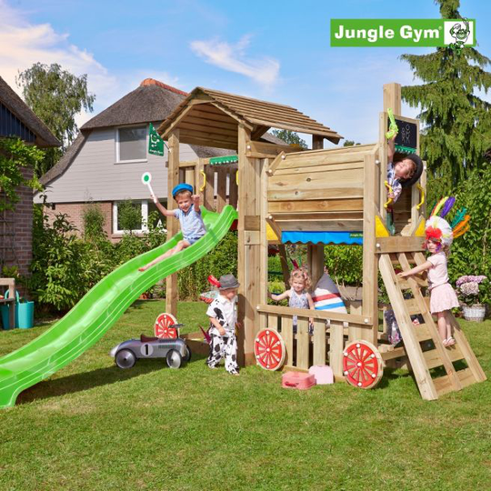 Jungle Gym Cottage legetårn komplet inkl. train module ekskl. rutschebane - 804-317